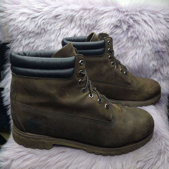 Timberland 6 Inch Double Collar Boots Dark Chocolate Nubuck Mens Size 15 M 73543 main image 5